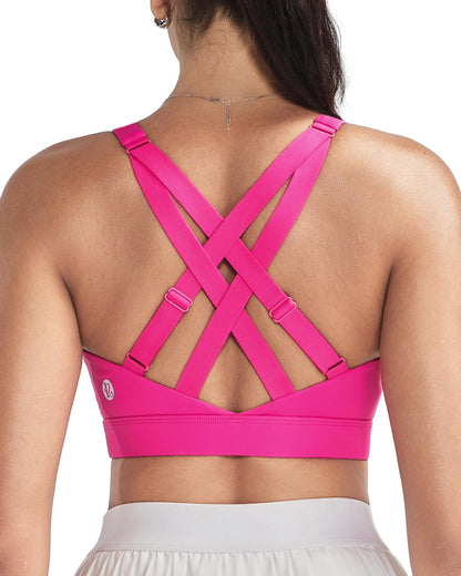 RUNNING GIRL® High-Impact Racerback Tank Sports Bra | Adjustable Straps & Fixed Cups