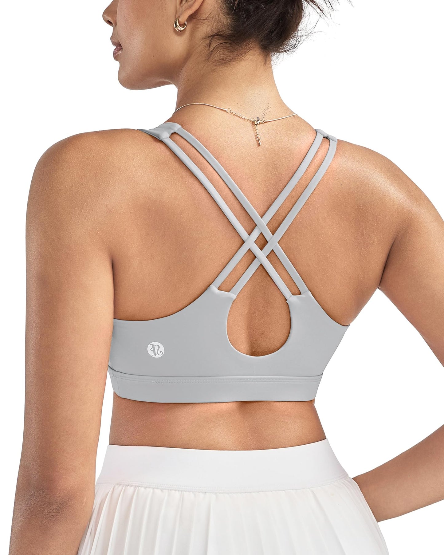 RUNNING GIRL® Medium-High Support Crisscross Back Sports Bra with Sewn-in Molded Cups