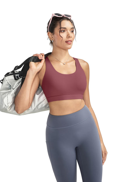 RUNNING GIRL® Sexy Criss-Cross Back Sports Bra | Medium-Support Yoga Bra with Removable Pads