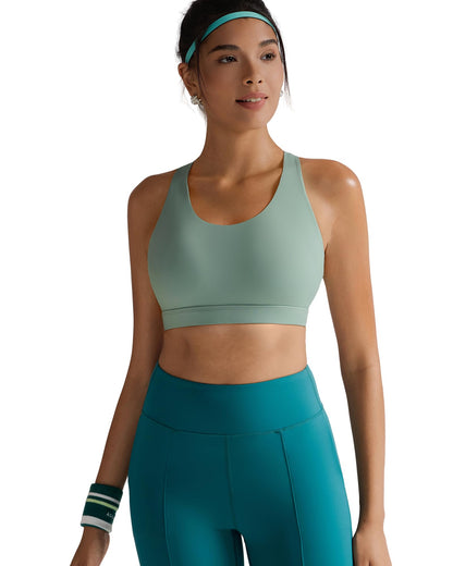 RUNNING GIRL® Medium-Support Criss-Cross Sports Bra | Removable Pads & Strappy Back