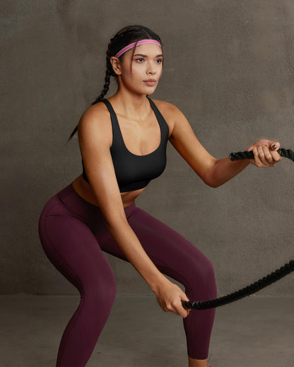 RUNNING GIRL® High-Impact Racerback Tank Sports Bra | Adjustable Straps & Fixed Cups