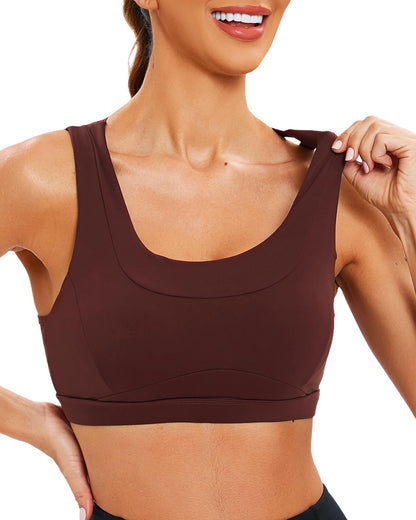 RUNNING GIRL® High-Support Racerback Tank Style Sports Bra | Fixed Molded Cups