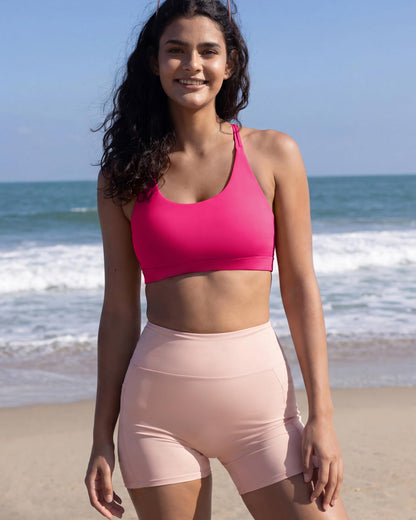RUNNING GIRL® Medium-Support Crisscross Sports Bra | Removable Cups & Anti-Roll Elastic Hem