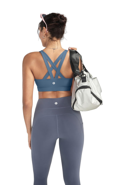 RUNNING GIRL® Sexy Criss-Cross Back Sports Bra | Medium-Support Yoga Bra with Removable Pads