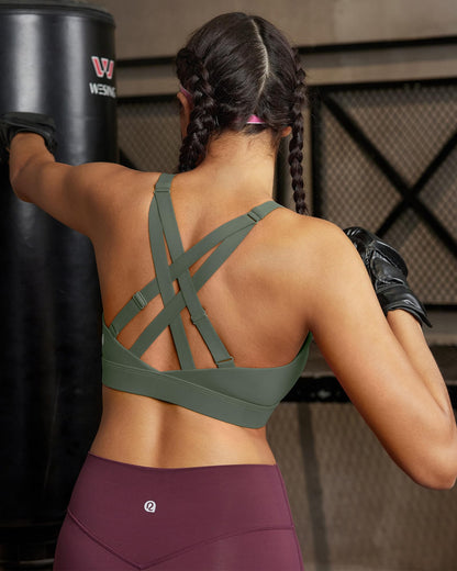 RUNNING GIRL® High-Impact Racerback Tank Sports Bra | Adjustable Straps & Fixed Cups
