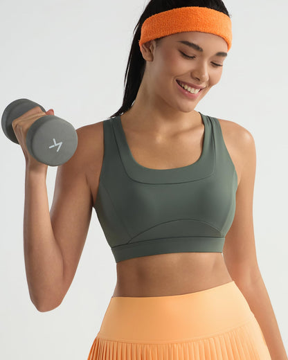 RUNNING GIRL® High-Support Racerback Tank Style Sports Bra | Fixed Molded Cups