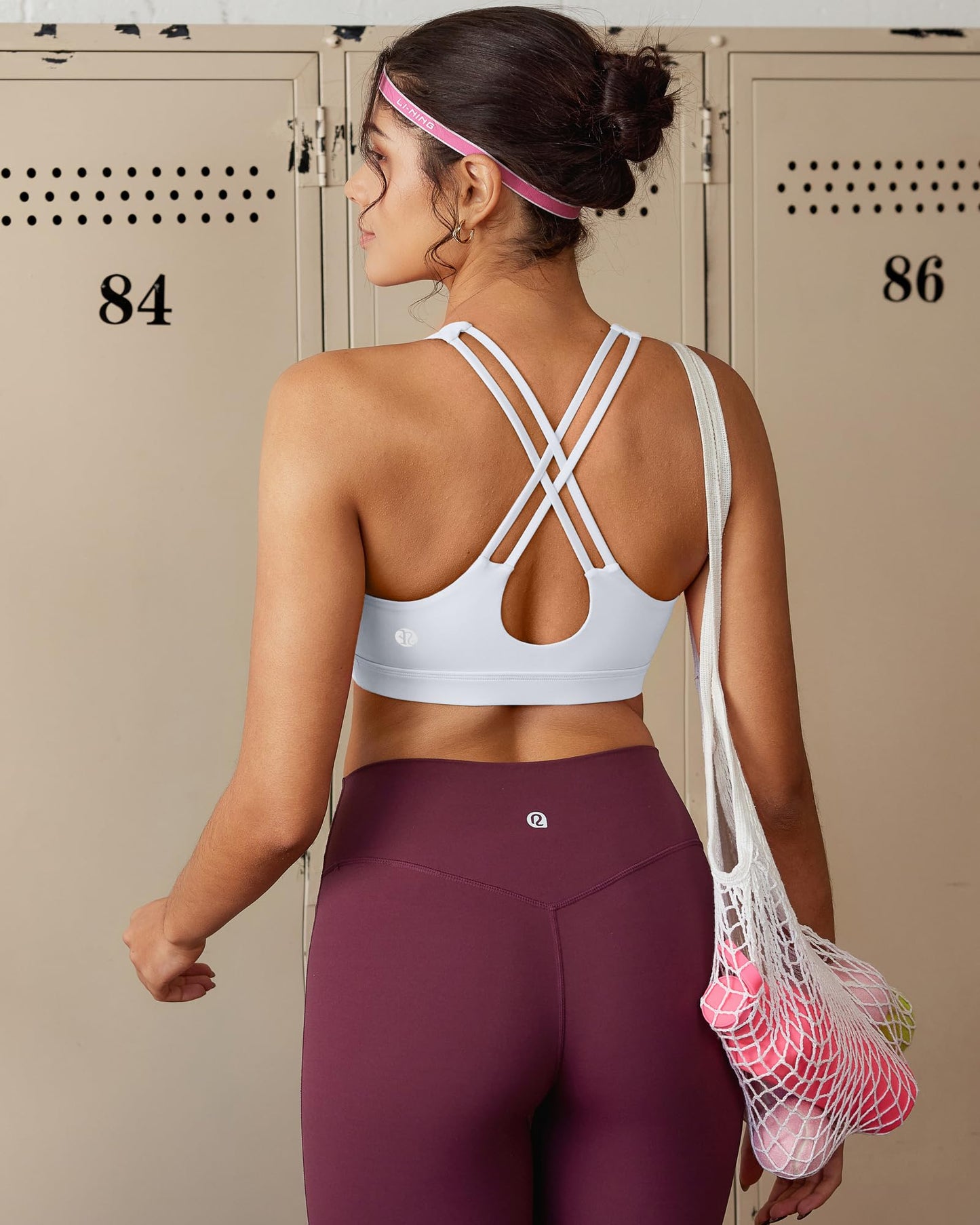 RUNNING GIRL® Medium-High Support Crisscross Back Sports Bra with Sewn-in Molded Cups