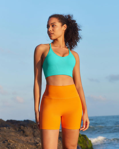 RUNNING GIRL® Sexy Criss-Cross Back Yoga Bra | Seamless Medium-Support Sports Bra