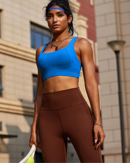 RUNNING GIRL® High-Impact Racerback Sports Bra | Fixed Molded Cups for Larger Busts