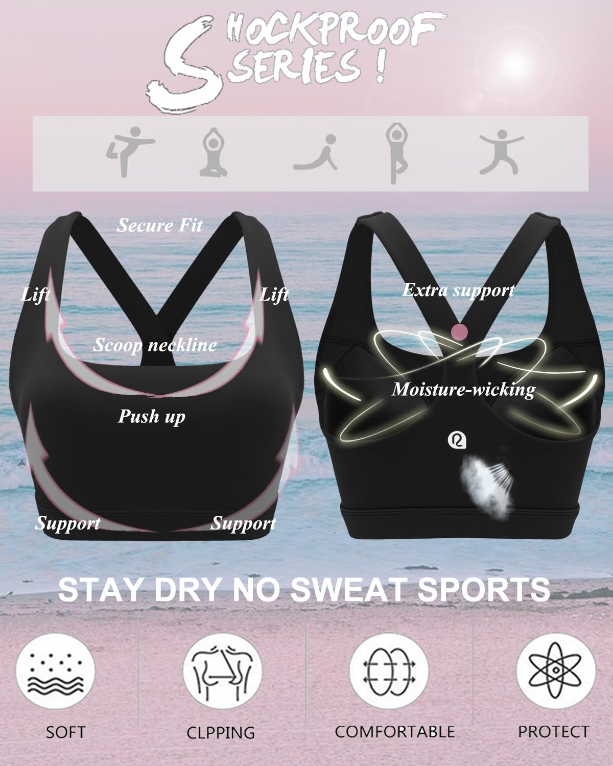 RUNNING GIRL® High-Support Sculpt Sports Bra - Fixed Molded Cups