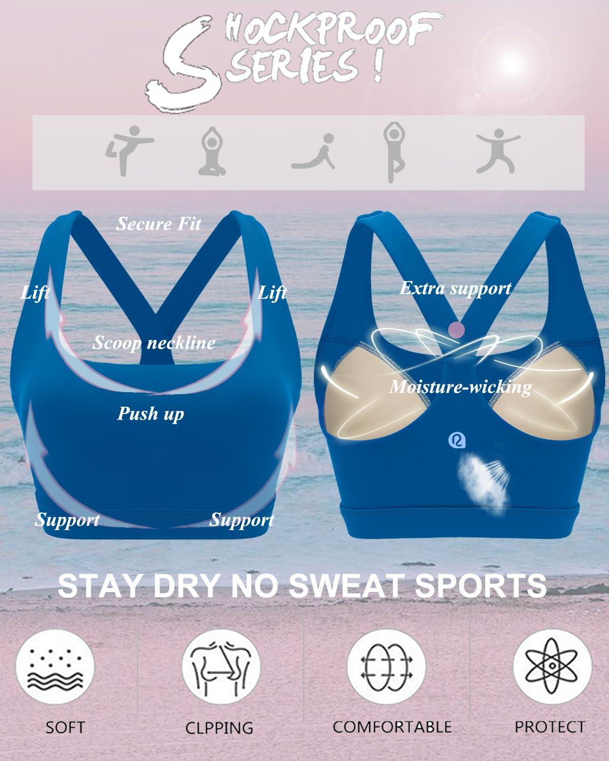 RUNNING GIRL® High-Support Sculpt Sports Bra - Fixed Molded Cups
