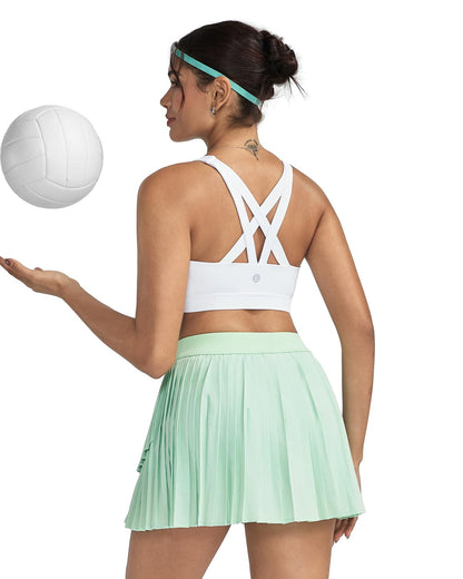 RUNNING GIRL® Sexy Criss-Cross Back Sports Bra | Medium-Support Yoga Bra with Removable Pads