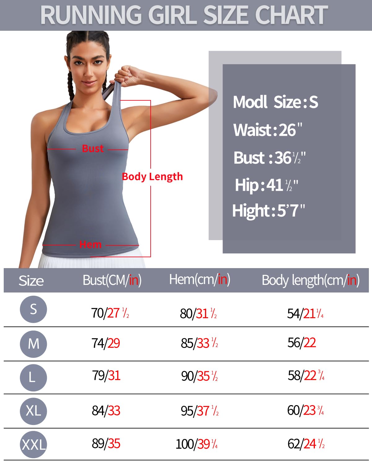 RUNNING GIRL® 2-in-1 Wide-Strap Racerback Tank Top | Built-in Bra Yoga Cami