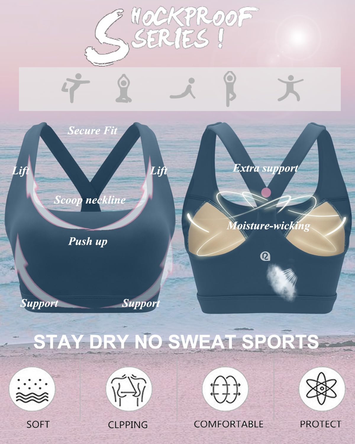 RUNNING GIRL® High-Support Sculpt Sports Bra - Fixed Molded Cups