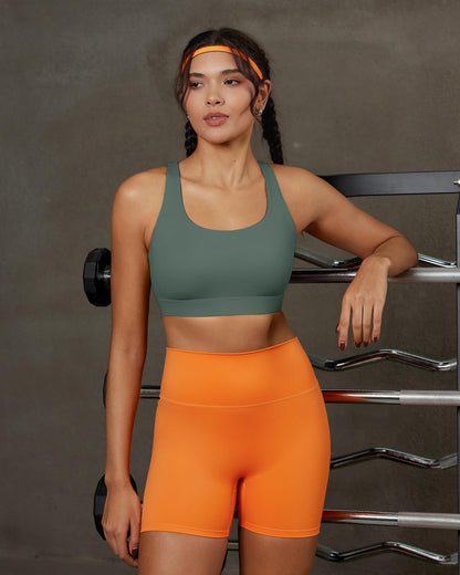 RUNNING GIRL® Medium-High Support Crisscross Back 2-in-1 Versatile Sports Bra