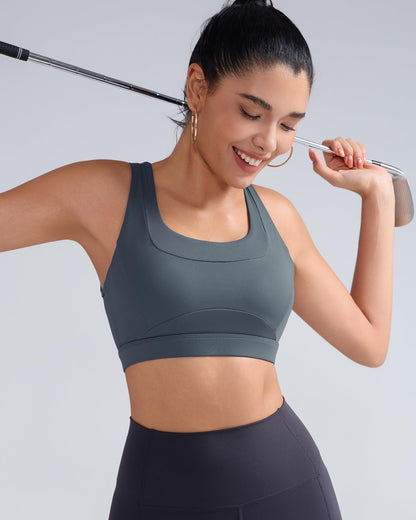 RUNNING GIRL® High-Support Racerback Tank Style Sports Bra | Fixed Molded Cups