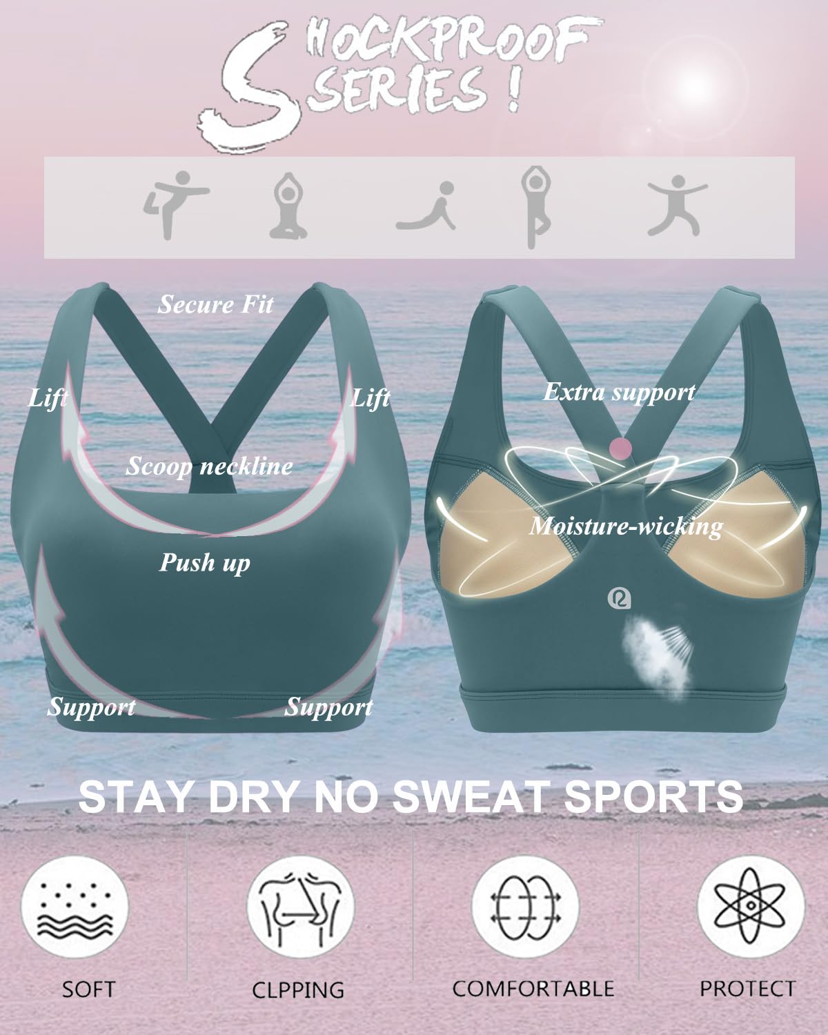RUNNING GIRL® High-Support Sculpt Sports Bra - Fixed Molded Cups