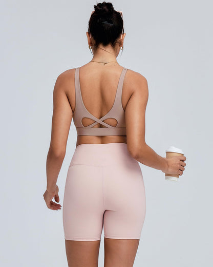 RUNNING GIRL® Medium-High Support Crisscross Back Molded Cup Sports Bra