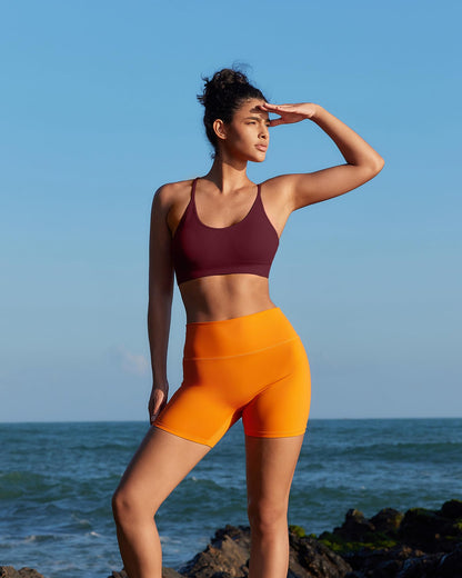 RUNNING GIRL® Sexy Criss-Cross Back Yoga Bra | Seamless Medium-Support Sports Bra