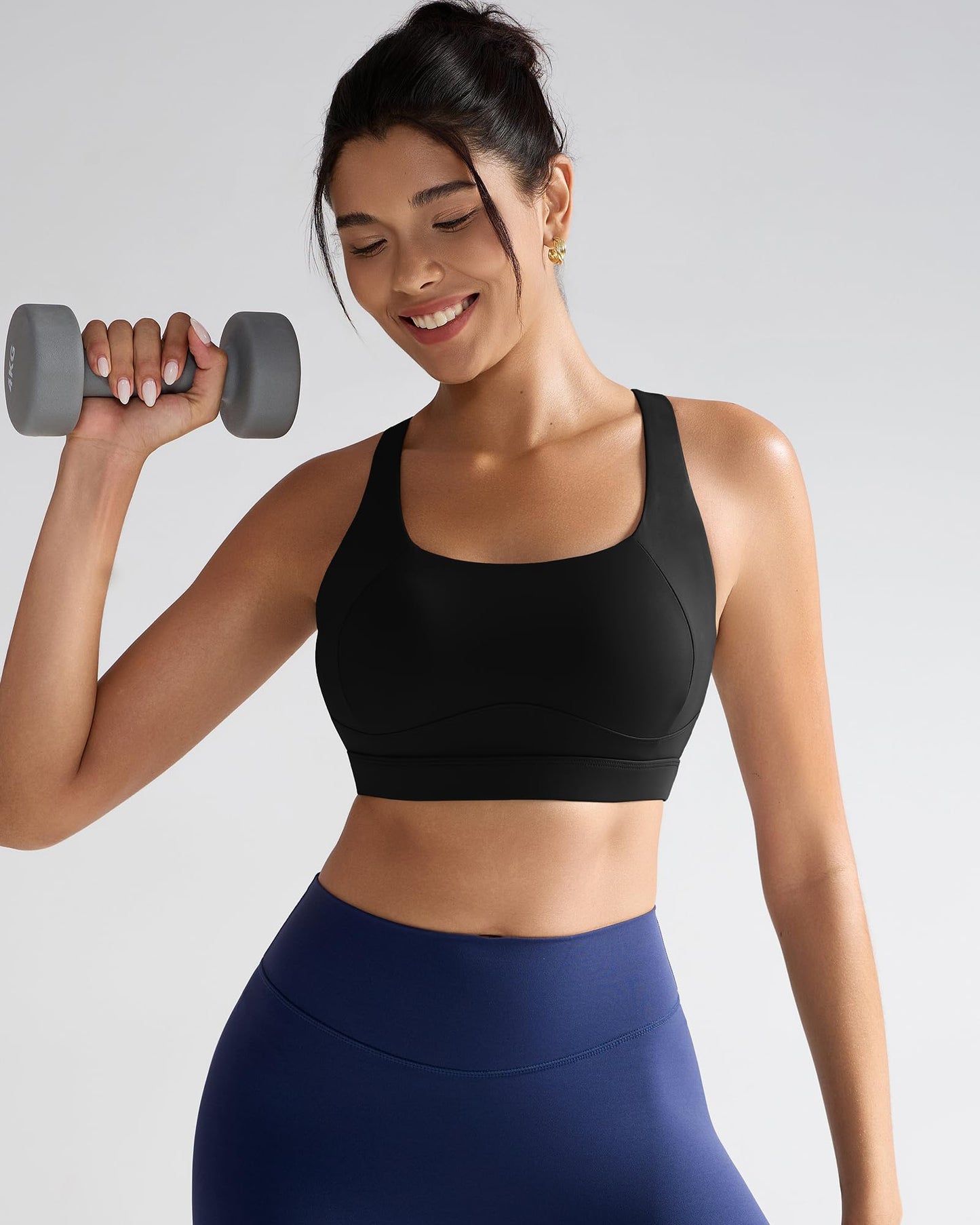 RUNNING GIRL® High-Impact Racerback Sports Bra | Fixed Molded Cups for Larger Busts