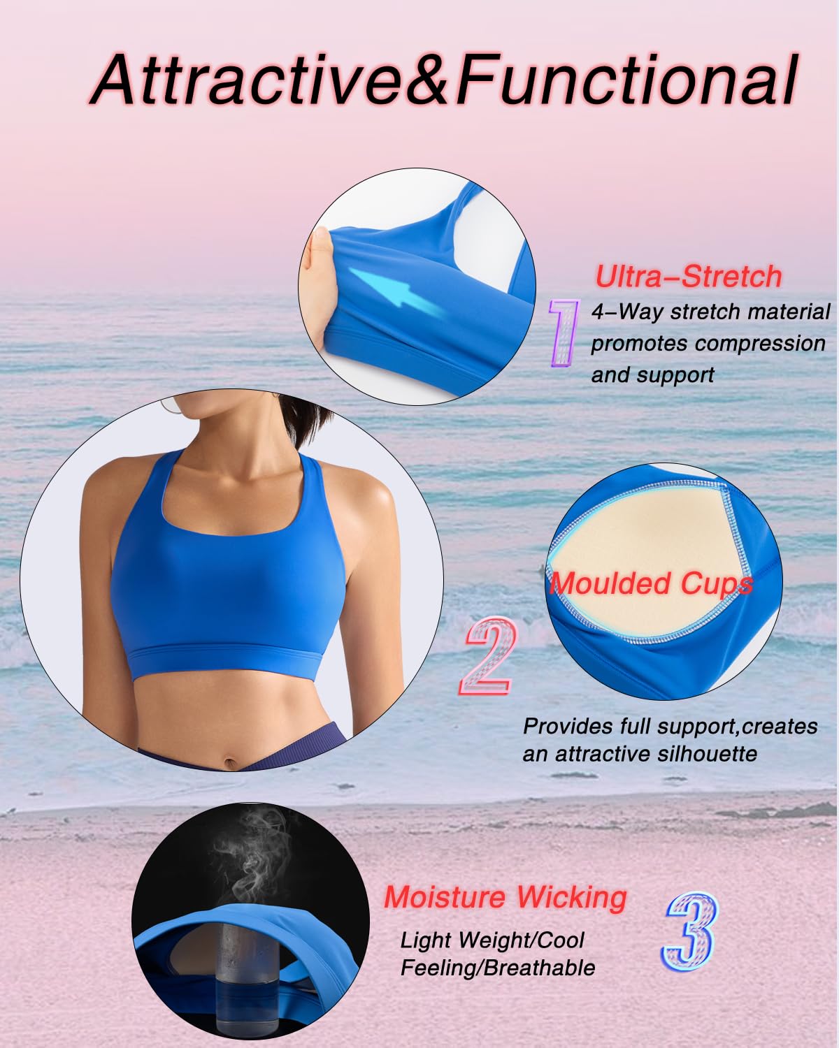 RUNNING GIRL® High-Support Sculpt Sports Bra - Fixed Molded Cups