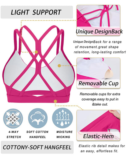 RUNNING GIRL® Sexy Crisscross Yoga Bra | Thin Breathable Strappy Back Sports Bra