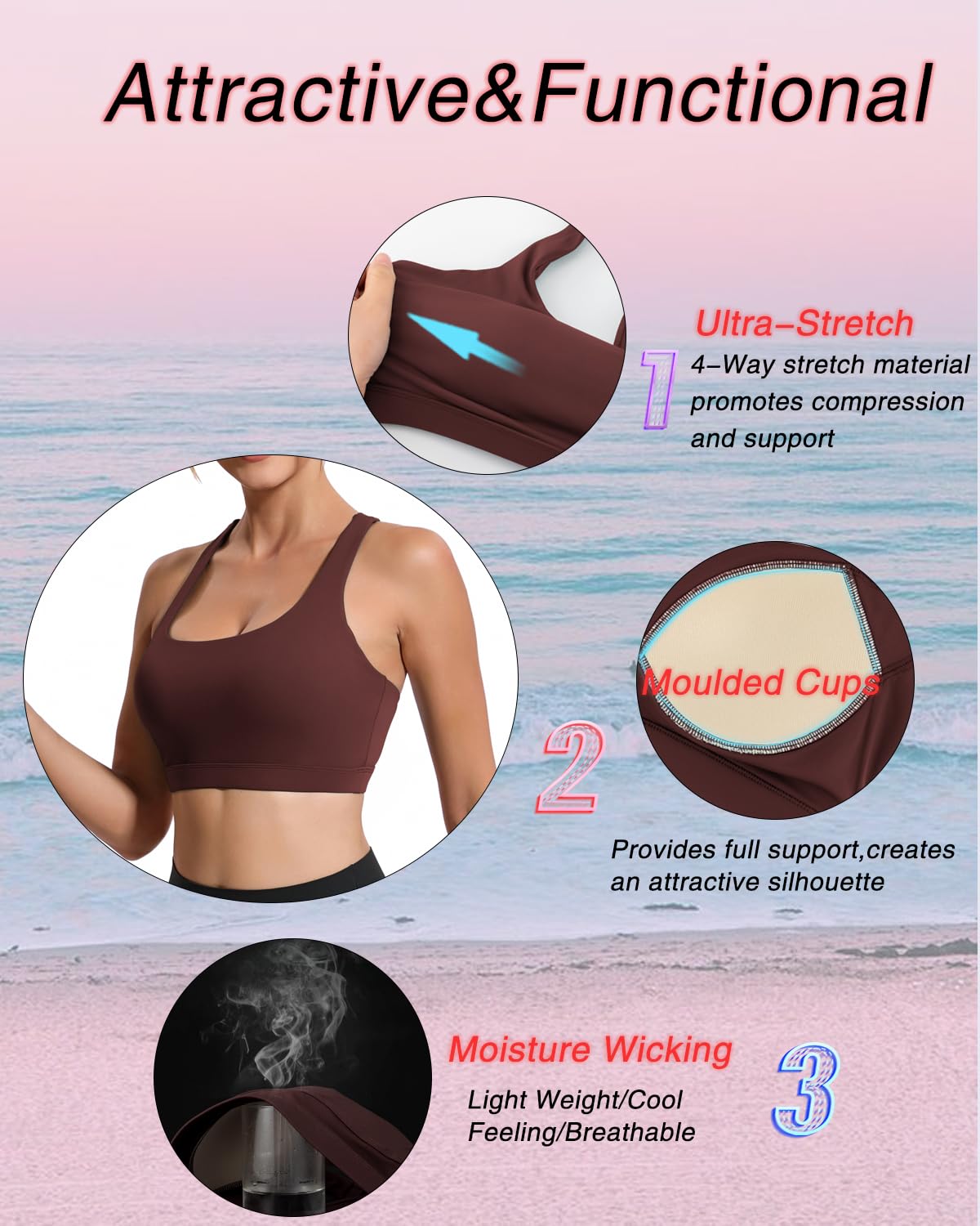 RUNNING GIRL® High-Support Sculpt Sports Bra - Fixed Molded Cups
