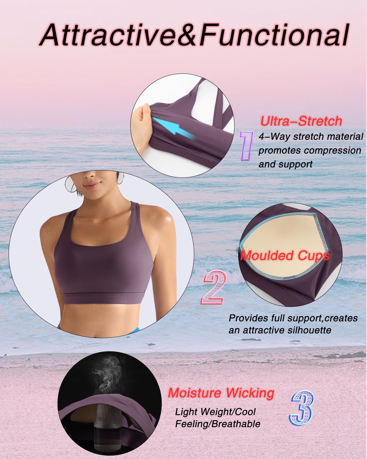 RUNNING GIRL® High-Support Sculpt Sports Bra - Fixed Molded Cups