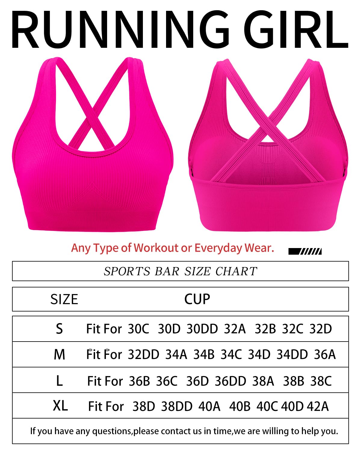 RUNNING GIRL® High-Impact Sculpting Sports Bra | Fixed Moulded Cups & Versatile Racerback Design