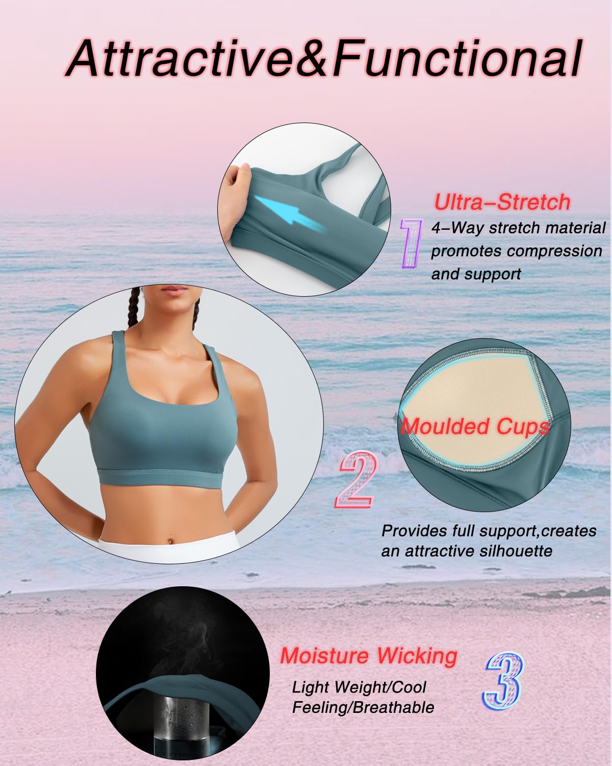 RUNNING GIRL® High-Support Sculpt Sports Bra - Fixed Molded Cups