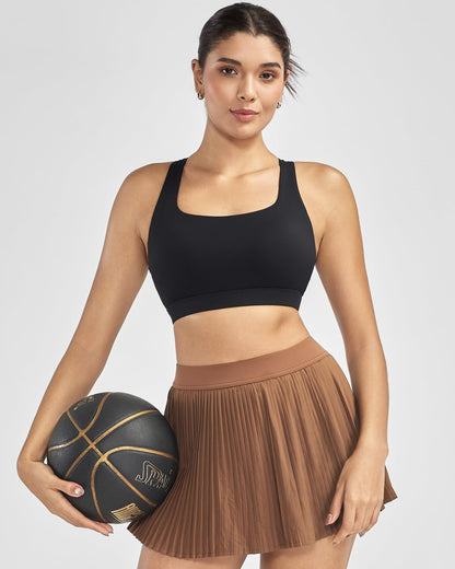 RUNNING GIRL® Medium-High Support Crisscross Back Sports Bra with Sewn-in Molded Cups