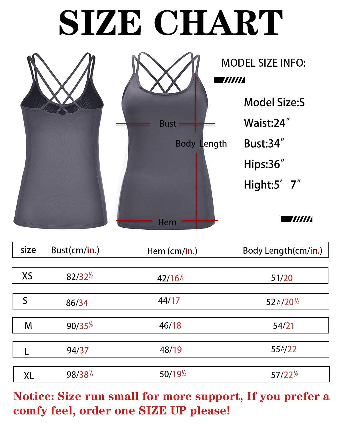 RUNNING GIRL® Sculpting Yoga Tank Top | Built-in Shelf Bra with Removable Cups & U-Shaped Back