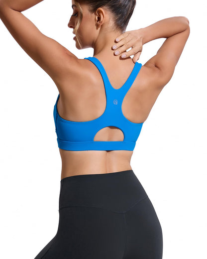 RUNNING GIRL® High-Impact Racerback Sports Bra | Fixed Molded Cups for Larger Busts