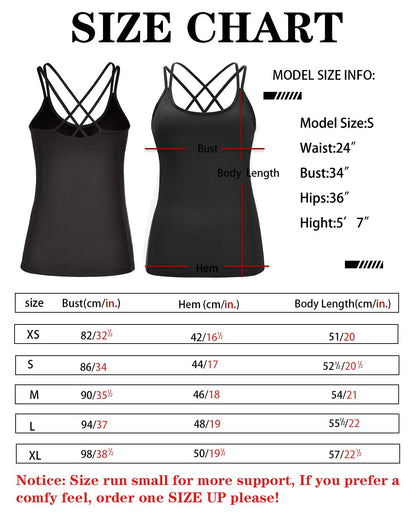 RUNNING GIRL® Essence Yoga Tank Top | Built-in Shelf Bra with Removable Cups & Buttery-Soft Sculpting Tank