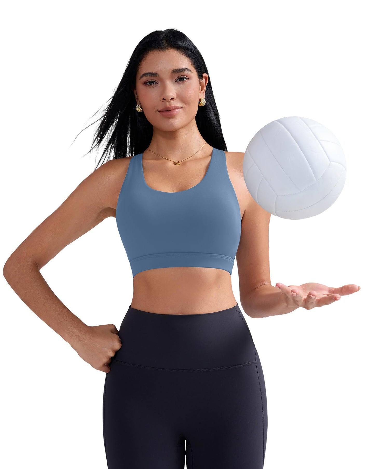 RUNNING GIRL® Medium-Support Strappy Sports Bra | Removable Cups & Wide Straps for Yoga Gym