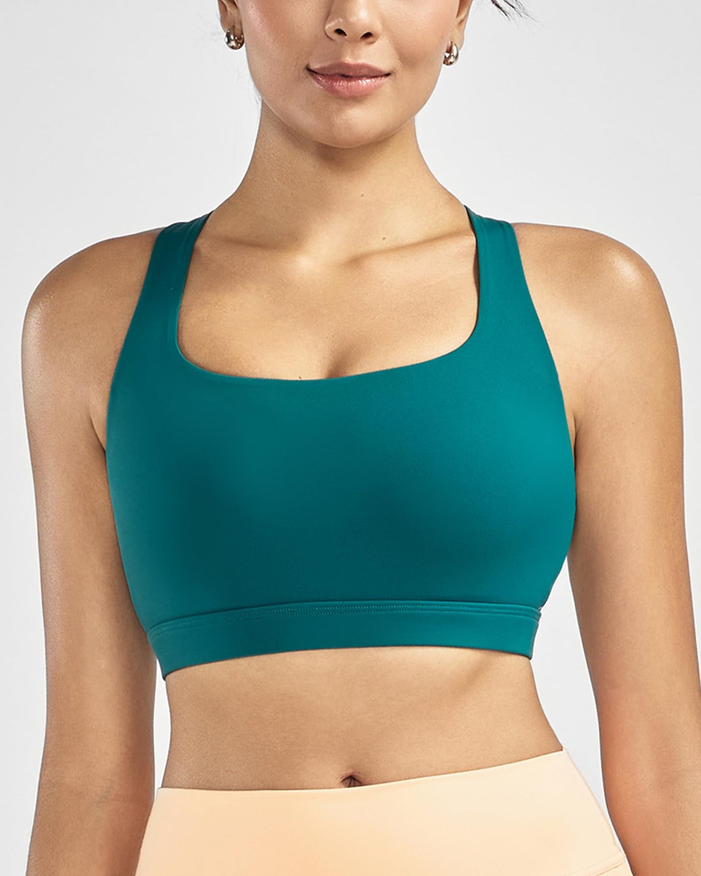RUNNING GIRL® Medium-High Support Crisscross Back Sports Bra with Sewn-in Molded Cups