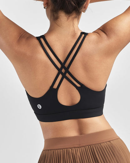 RUNNING GIRL® Medium-High Support Crisscross Back Sports Bra with Sewn-in Molded Cups