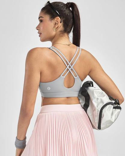 RUNNING GIRL® Medium-High Support Crisscross Back Sports Bra with Sewn-in Molded Cups