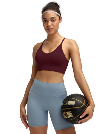RUNNING GIRL® Sexy Criss-Cross Back Yoga Bra | Seamless Medium-Support Sports Bra