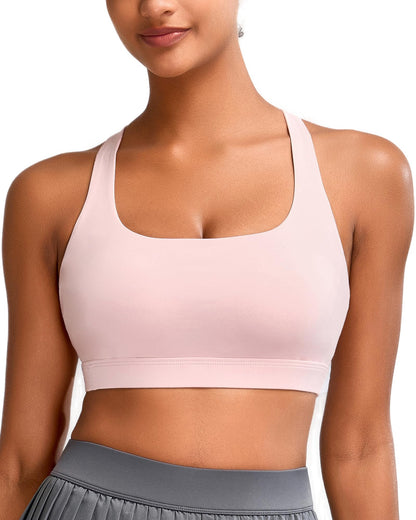 RUNNING GIRL® High-Impact Crisscross Back Sports Bra with Removable Pads
