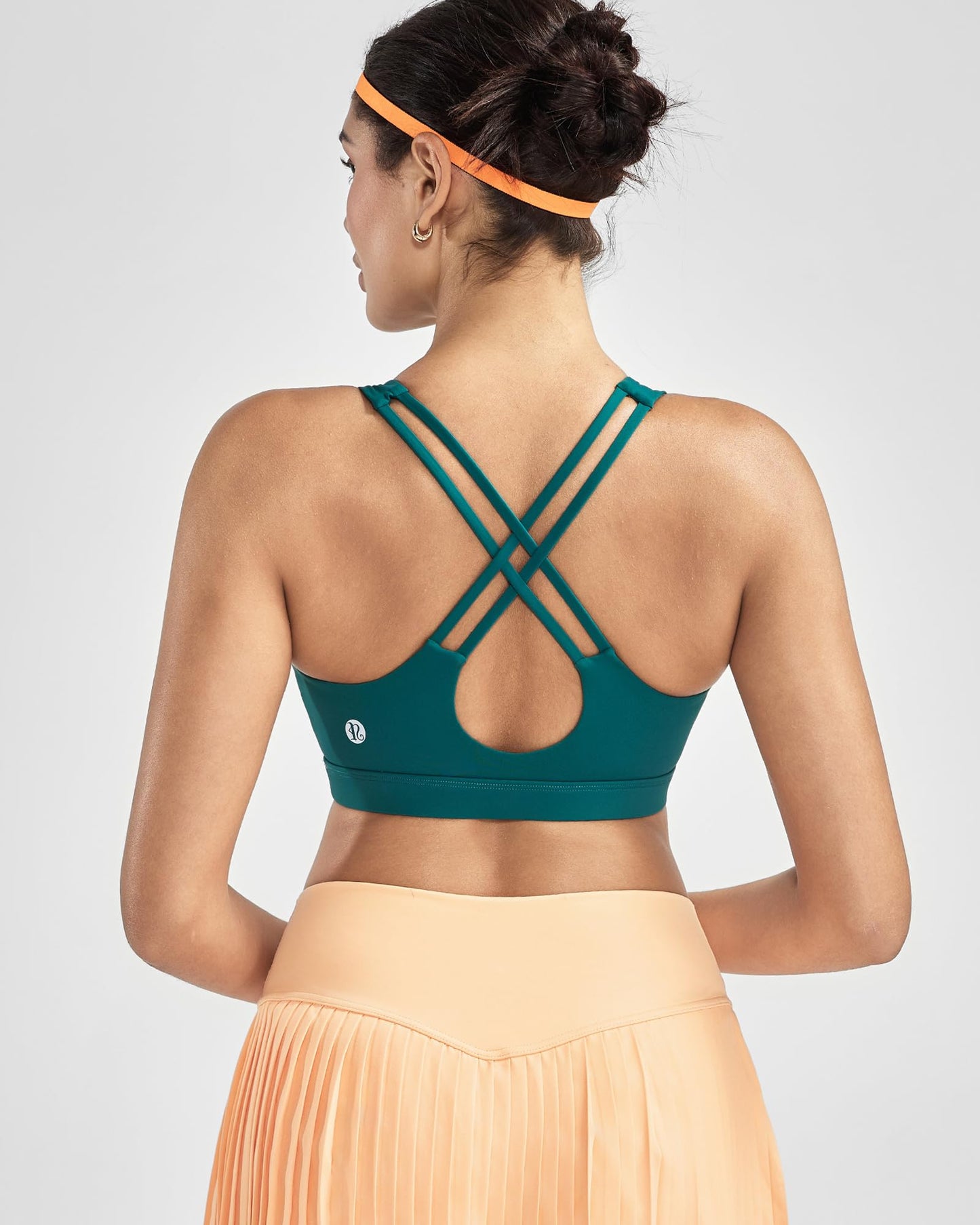 RUNNING GIRL® Medium-High Support Crisscross Back Sports Bra with Sewn-in Molded Cups