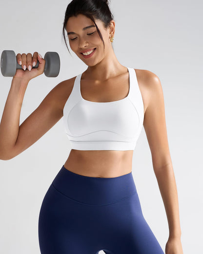 RUNNING GIRL® High-Impact Racerback Sports Bra | Fixed Molded Cups for Larger Busts