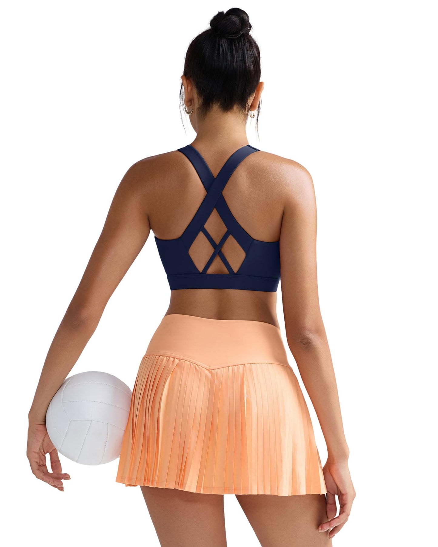 RUNNING GIRL® Women High Impact Sports Bra Crisscross Back Removable Cups