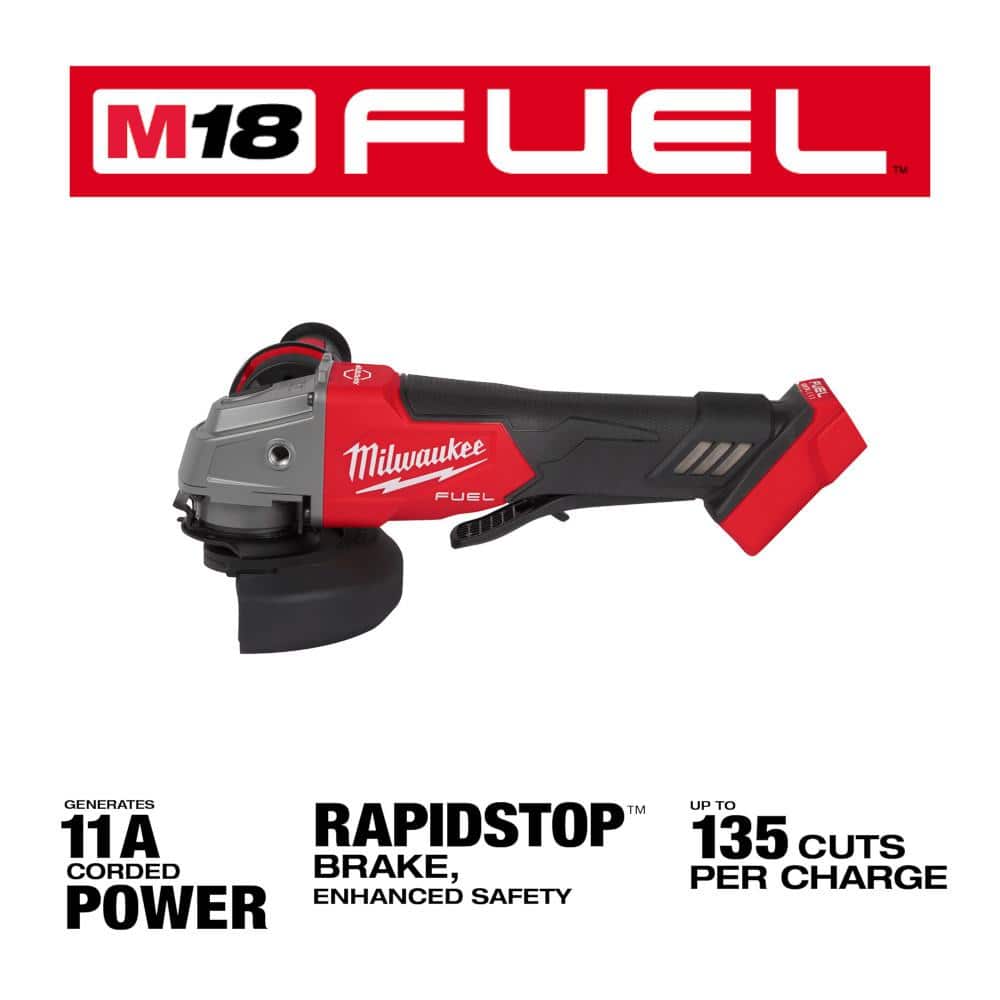 M18 Fuel 18V Lithium-Ion Brushless Cordless 4-1/2 in. /5 in. Grinder with Paddle Switch Kit with FORGE 6.0Ah Battery