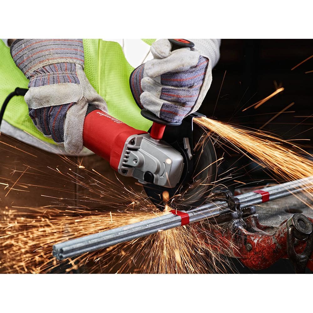 7 Amp Corded 4-1/2 in. Small Angle Grinder with Sliding Lock-On Switch