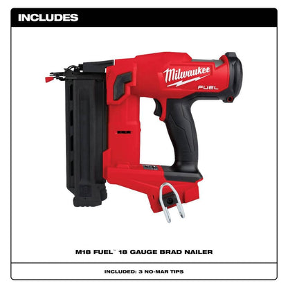 M18 FUEL 18-Volt Brushless Cordless Gen II 18-Gauge Brad Nailer (Tool-Only) with Clear Anti Scratch Safety Glasses