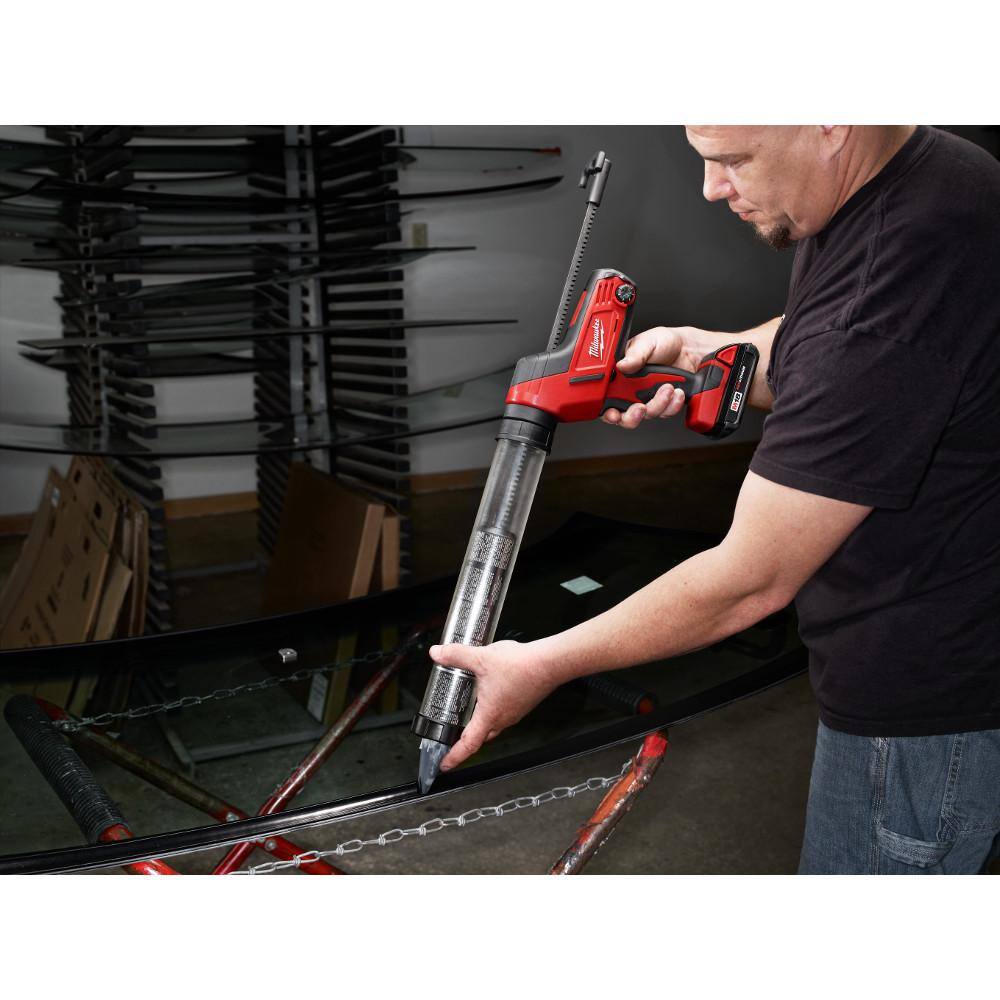M18 18V Lithium-Ion Cordless 20 oz. Caulk and Adhesive Gun Kit Aluminum Sausage w/(1) 1.5Ah Battery, Charger