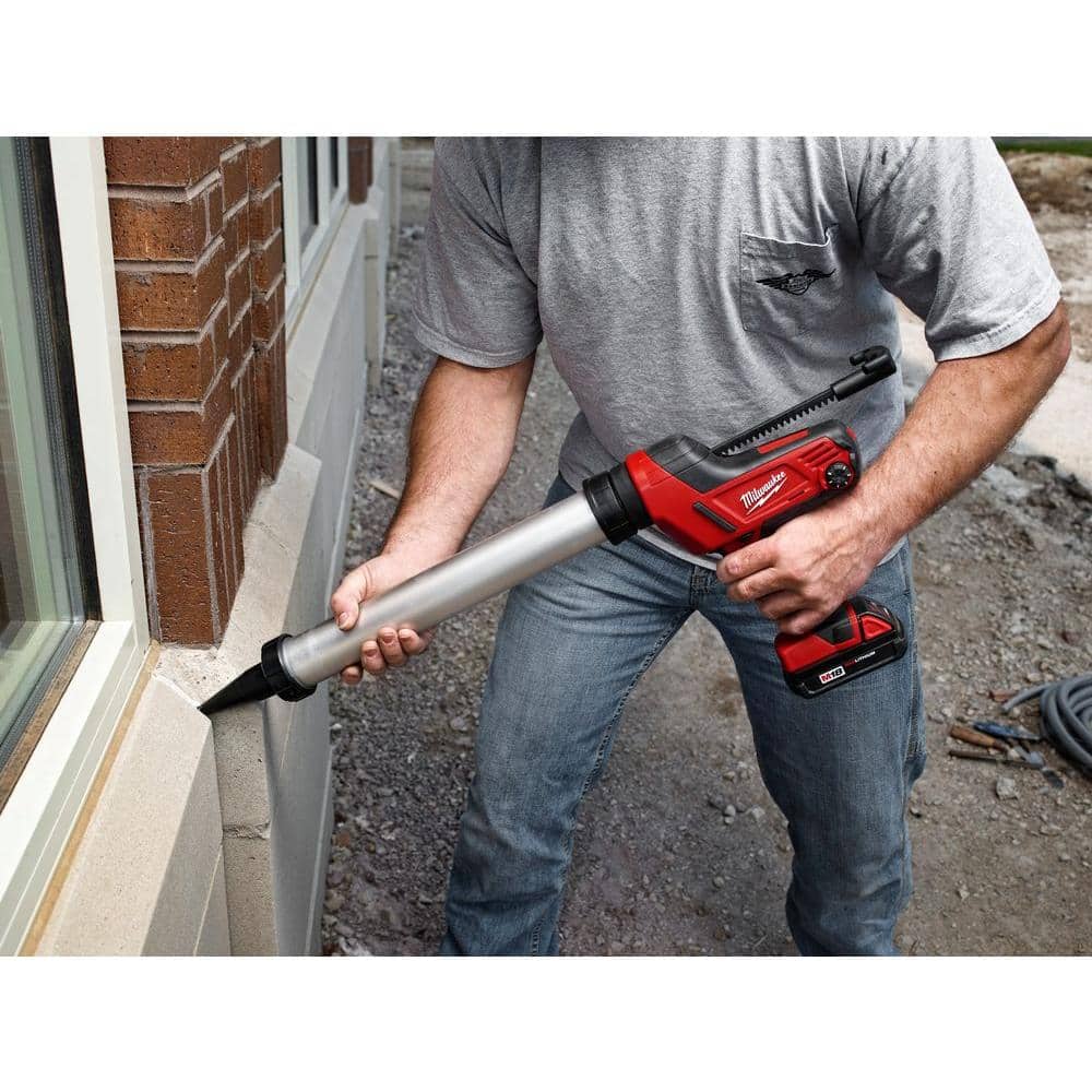M18 18V Lithium-Ion Cordless 20 oz. Caulk and Adhesive Gun Kit Aluminum Sausage w/(1) 1.5Ah Battery, Charger