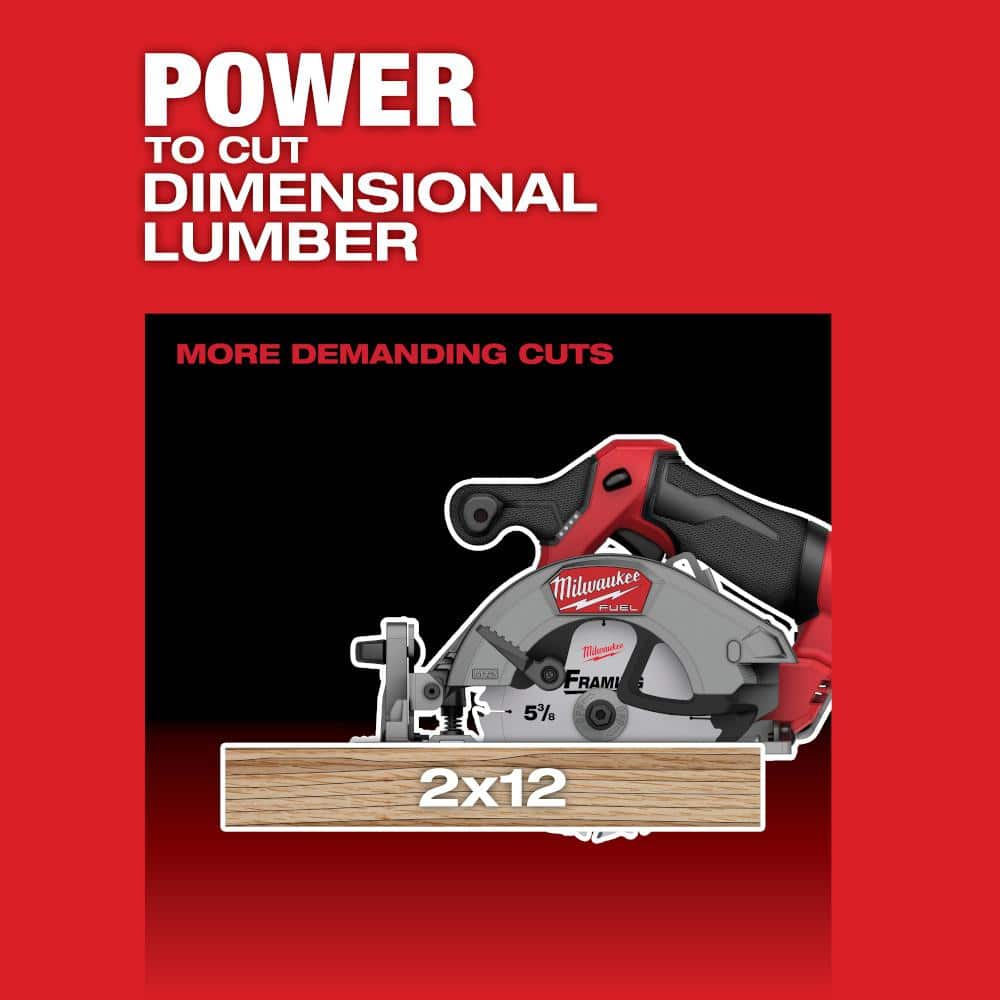 M12 FUEL 12V Lithium-Ion Brushless 5-3/8 in. Cordless Circular Saw with M12 XC 5.0 Ah Battery (2-Pack) Starter Kit