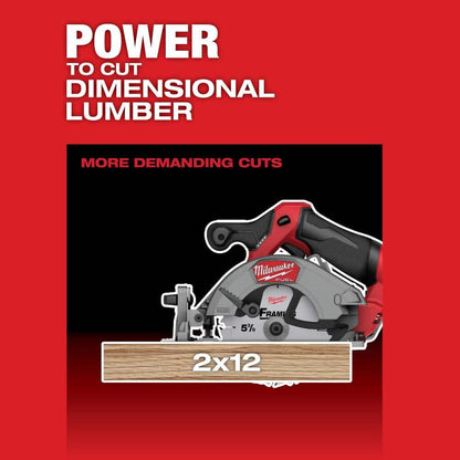 M12 FUEL 12V Lithium-Ion Brushless 5-3/8 in. Cordless Circular Saw with M12 XC 5.0 Ah Battery (2-Pack) Starter Kit